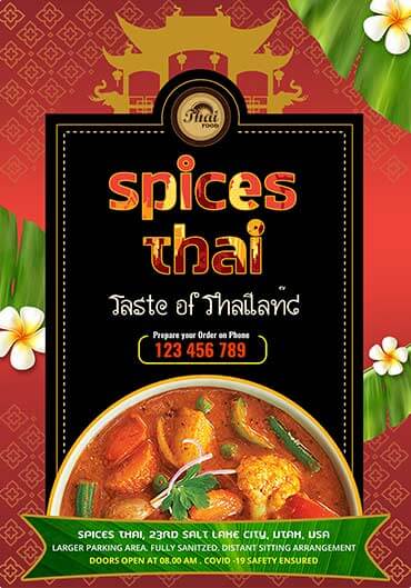 Thai Restaurant Menu Design Services