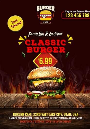 Burger Restaurant Menu Design Services