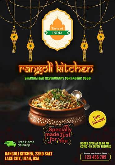 Rangoli Restaurant Menu Design Services