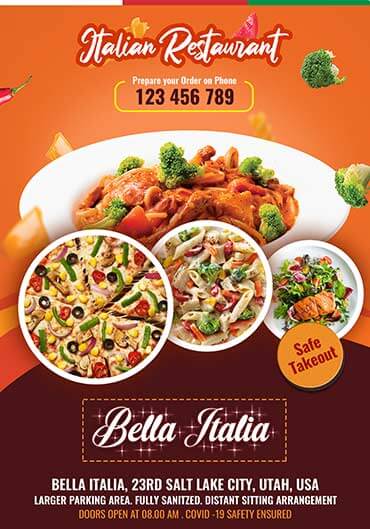 Italian Restaurant Menu Design Services