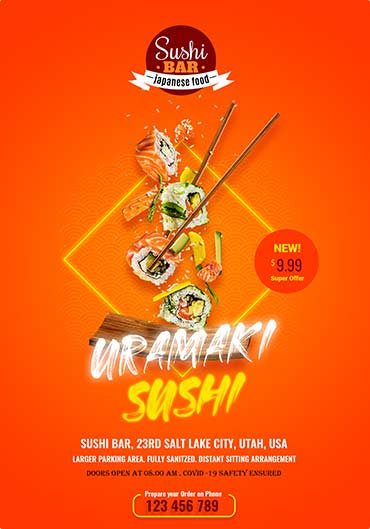 Sushi Restaurant Menu Design Services